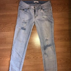 ripped light wash jeans